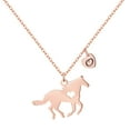 thumbnail image 1 of TINGN Horse Gifts for Women Horse Necklace Stainless Steel Heart Initial Necklace, 1 of 5