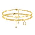 thumbnail image 1 of TINGN Initial Ankle Bracelets for Women 14K Gold Plated Layered Initial Cubic Zirconia Ankle Bracelets Dainty Beach Letter Anklet, 1 of 6