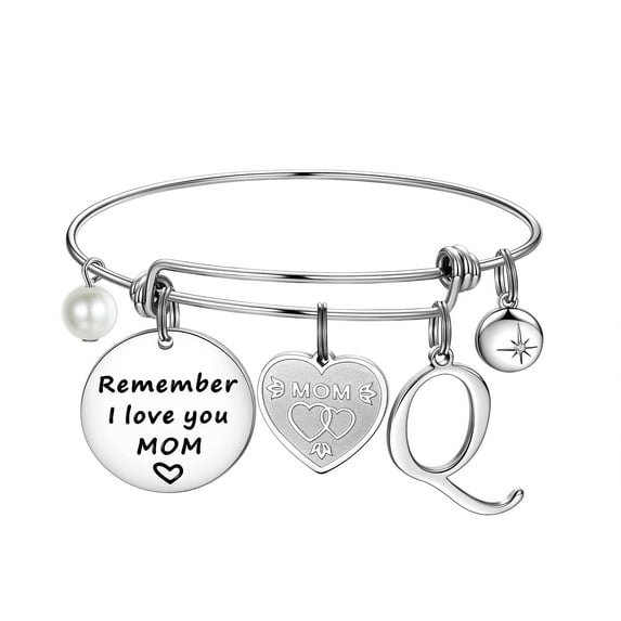 TINGN Initial Bracelets Mom Birthday Gifts from Daughters Remember I Love You MOM Charm Bracelets
