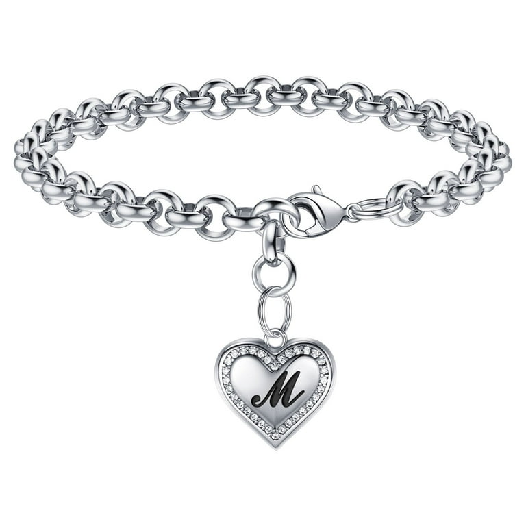 Love Heart Initial Bracelets