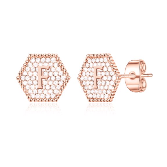 TINGN Initial Earrings for Women S925 Sterling Silver Post Gold Plated Letter Earrings