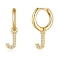 thumbnail image 1 of TINGN Initial Earrings for Women Jewelry Small CZDangle Hoop Earrings, 1 of 5