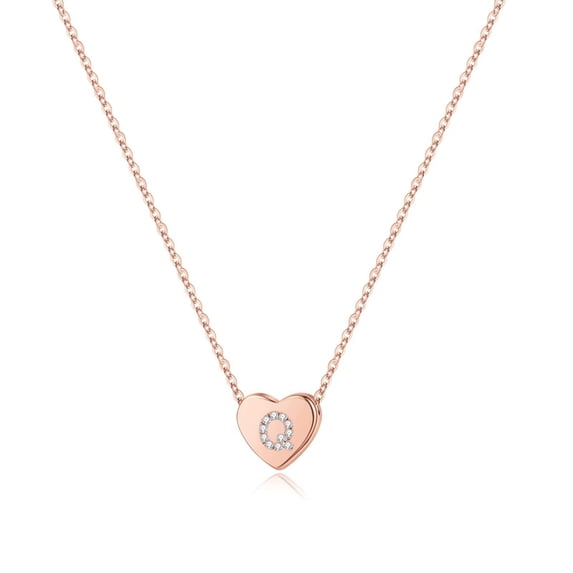 TINGN Initial Heart Necklace for Women Dainty Cubic Zirconia Initial Heart Pendant Necklace for Women Jewelry Gifts