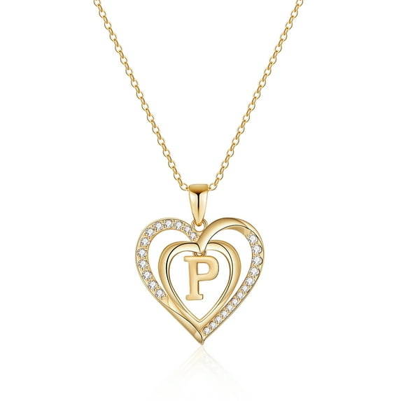 TINGN Initial Heart Necklace for Women Initial Heart Pendant Necklace for Women