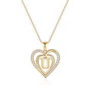 TINGN Initial Heart Necklace for Women Initial Heart Pendant Necklace for Women