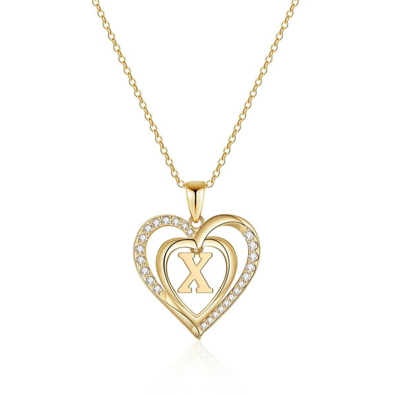 TINGN Initial Heart Necklace for Women Initial Heart Pendant Necklace for Women