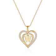 TINGN Initial Heart Necklace for Women Initial Heart Pendant Necklace for Women