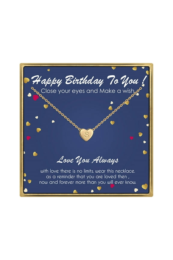 Initial Necklace Birthday Gifts - 14K Gold Filled Initial Necklaces for Women Birthday Necklace