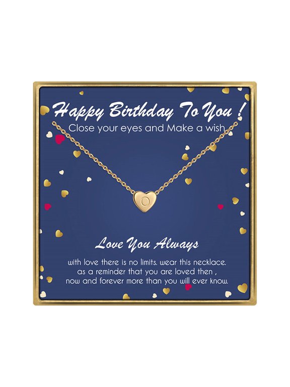 Initial Necklace Birthday Gifts - 14K Gold Filled Initial Necklaces for Women Birthday Necklace