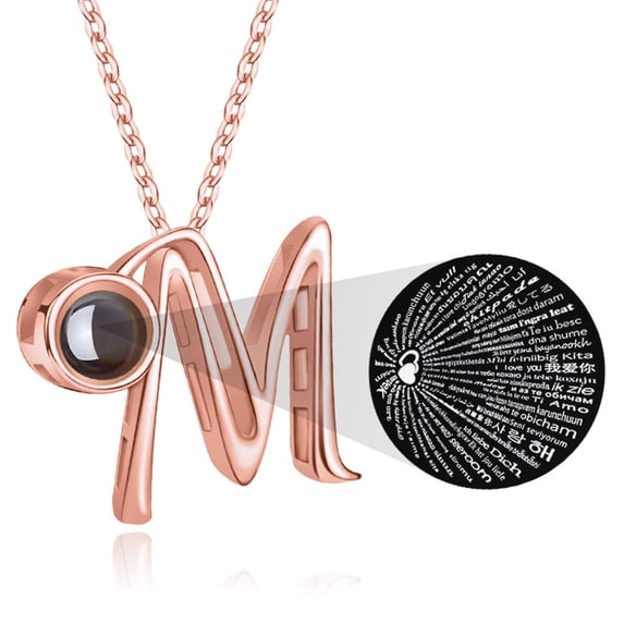 TINGN Initial Necklace For Women Gift Initial Necklace Personalized 100 Languages I LOVE U Pendant Necklace
