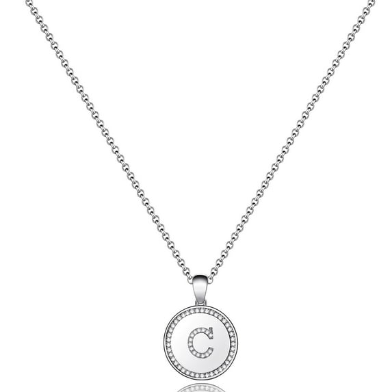 TINGN Initial Necklace Gold for Women 14k Gold Filled CZ Initial Letter Pendant Necklace