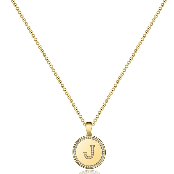 TINGN Initial Necklace Gold for Women 14k Gold Filled CZ Initial Letter Pendant Necklace