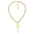 thumbnail image 1 of TINGN Initial Necklaces for Women 14K Gold Plated Large Big Letters Cuban Chain Necklace, 1 of 5