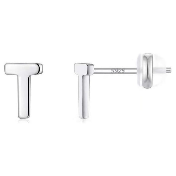 TINGN Initial Stud Earrings for Women, Sterling Silver Stud Earrings Hypoallergenic Earrings for Women Sensitive Ear
