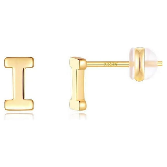 TINGN Initial Stud Earrings for Women, Sterling Silver Stud Earrings Hypoallergenic Earrings for Women Sensitive Ear