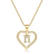 TINGN Initials Letter Necklace for Women Girls 14k Gold Filled Initial Letter Plated Charm Necklaces Love Heart Alphabet Necklace for Women Teen Girls