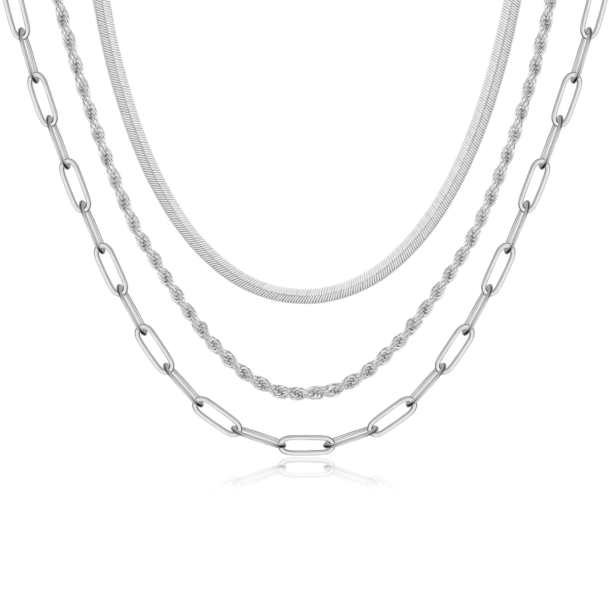 CEJUG Layered Choker Necklace For Women – 14K Gold Plated Multi-Layer Chain With Rhinestones & Cubic Zirconia