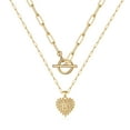 thumbnail image 1 of TINGN Layered Gold Initial Necklaces for Women 14K Gold Plated Layering Paperclip Choker Necklace, 1 of 5