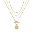 thumbnail image 1 of TINGN Layered Gold Initial Necklaces for Women 14K Gold Plated Paperclip Link Necklace Toggle Clasp Layering Initial Necklaces for Women, 1 of 8