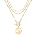 thumbnail image 1 of TINGN Layered Gold Initial Necklaces for Women 14K Gold Plated Personalized Toggle Clasp Necklace, 1 of 5