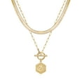 thumbnail image 1 of TINGN Layered Gold Necklace for Women Snake Toggle Chain Gold Layering Hexagon Necklace Jewelry Gifts, 1 of 5