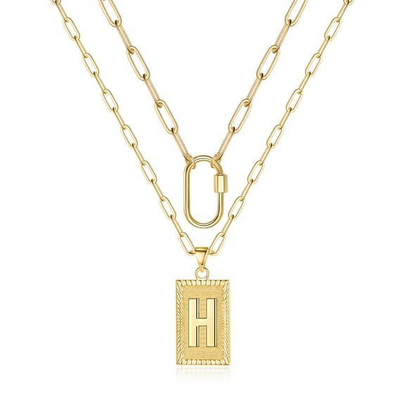 TINGN Layered Gold Necklaces for Women 14K Gold Plated Paperclip Chain Layering Necklaces