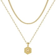 TINGN Layered Gold Necklaces for Women 14K Gold Plated Paperclip Chain Necklace Cuban Link Chain for Women