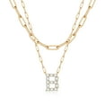 thumbnail image 1 of TINGN Layered Initial Necklace for Women Cubic Zirconia Paperclip Chain Necklace, 1 of 5