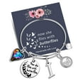 thumbnail image 1 of TINGN Memorial Jewelry Sympathy Gift Now She Flies with Butterflies Gifts Butterfly Bracelet, 1 of 5