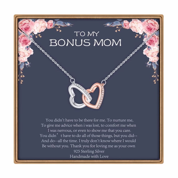 TINGN Necklace Gifts for Women 925 Sterling Silver 2 Heart CZ Necklace Mothers Valentines Day Christmas Birthday Gifts for Women age Women