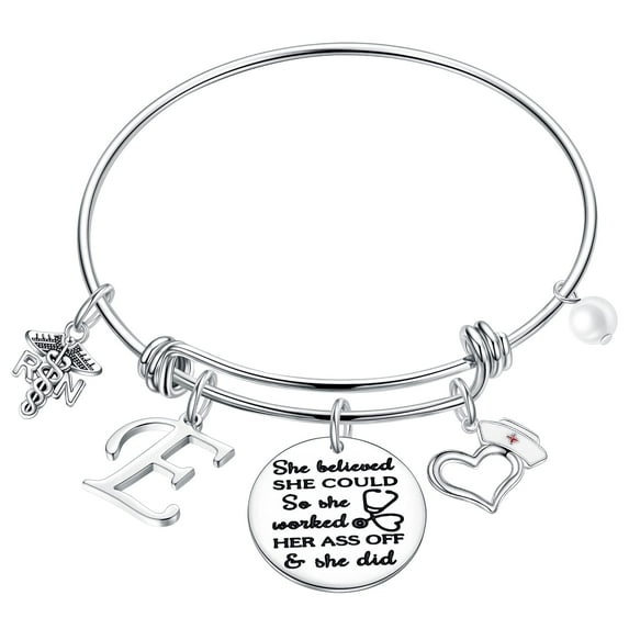 TINGN Nurse Appreciation Gifts for Women Charm Bracelets Graduation Gifts for RN Nurses Nursing School Student Nurses Week Gift
