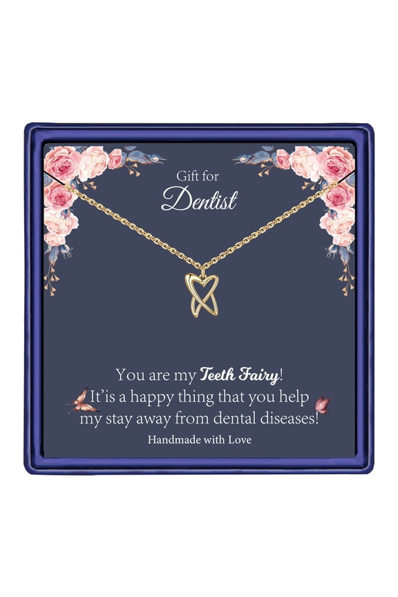 Nurse Gifts for Women Dainty Tooth Pendant Necklace Medical Gift Dentist Tooth Fairy Necklace for Women
