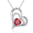 thumbnail image 1 of TINGN Sister Gifts from Sister Birthstone Necklace 925 Sterling Silver Love Heart Birthstone Jewelry Necklace Christmas Mothers Day Birthday Gifts for Sister, 1 of 7