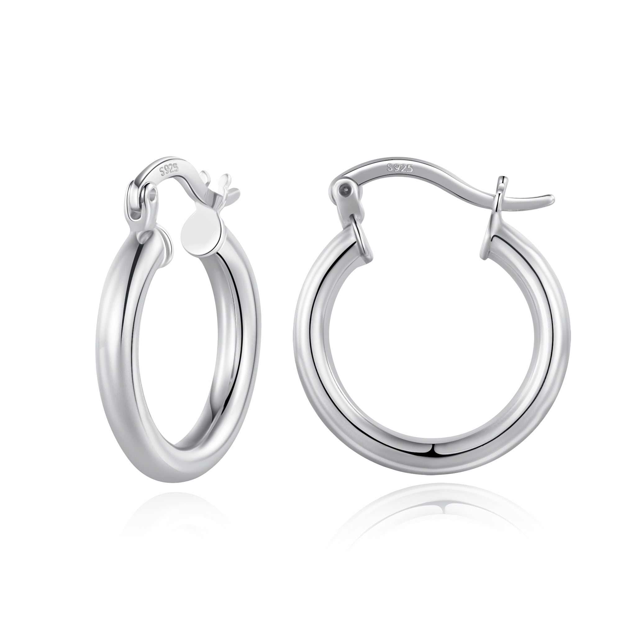 ☆TATIANA☆ Silver 925 Minimal Bold Hoop Earrings EC1993 SM TINGN-Small-Silver-Hoop-