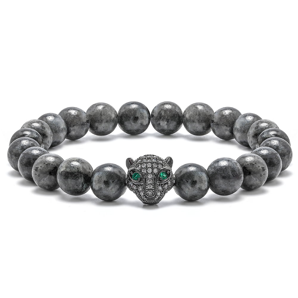 Men's 8mm Natural Spectrolite Bead Bracelet with Nigeria Ubuy