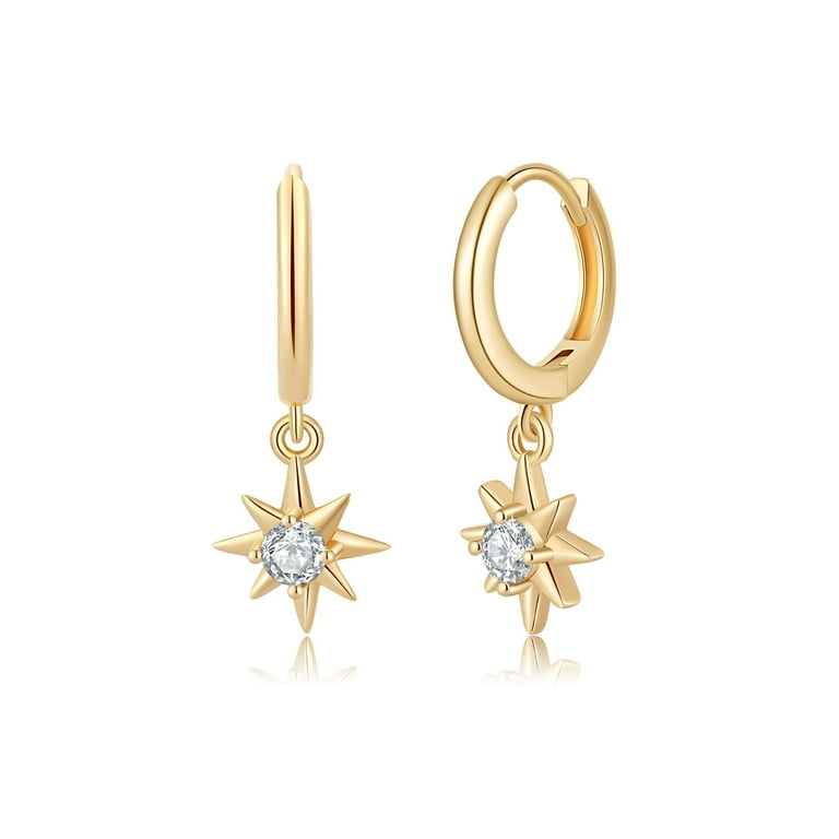 Gold-plated Sterling Silver Starburst Cubic Zirconia Earrings Gold-plated Sterling Silver Starburst Cubic Zirconia Earrings