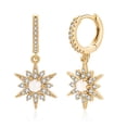 thumbnail image 1 of TINGN Starburst Huggie Hoop Earrings S925 Sterling Silver Post CZ Star Opal Dangle Hoop Earrings for Women, 1 of 5