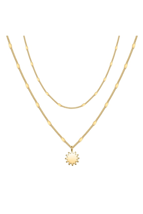 Starlit Sun Choker Necklaces for Women 14K Gold Plated Hammered Starlit Sun necklace for Women