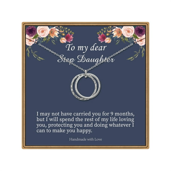 TINGN Stepdaughter Gifts Linked Circles Necklace Stepdaughter Gifts from Stepmom