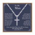 thumbnail image 1 of TINGN Sterling Silver Cross Necklace Gifts for Men Cross Necklace for Men Religious Gifts for Men Baptism Gifts for Him Fathers Day Christmas Gifts for Dad Son Boyfriend, 1 of 7