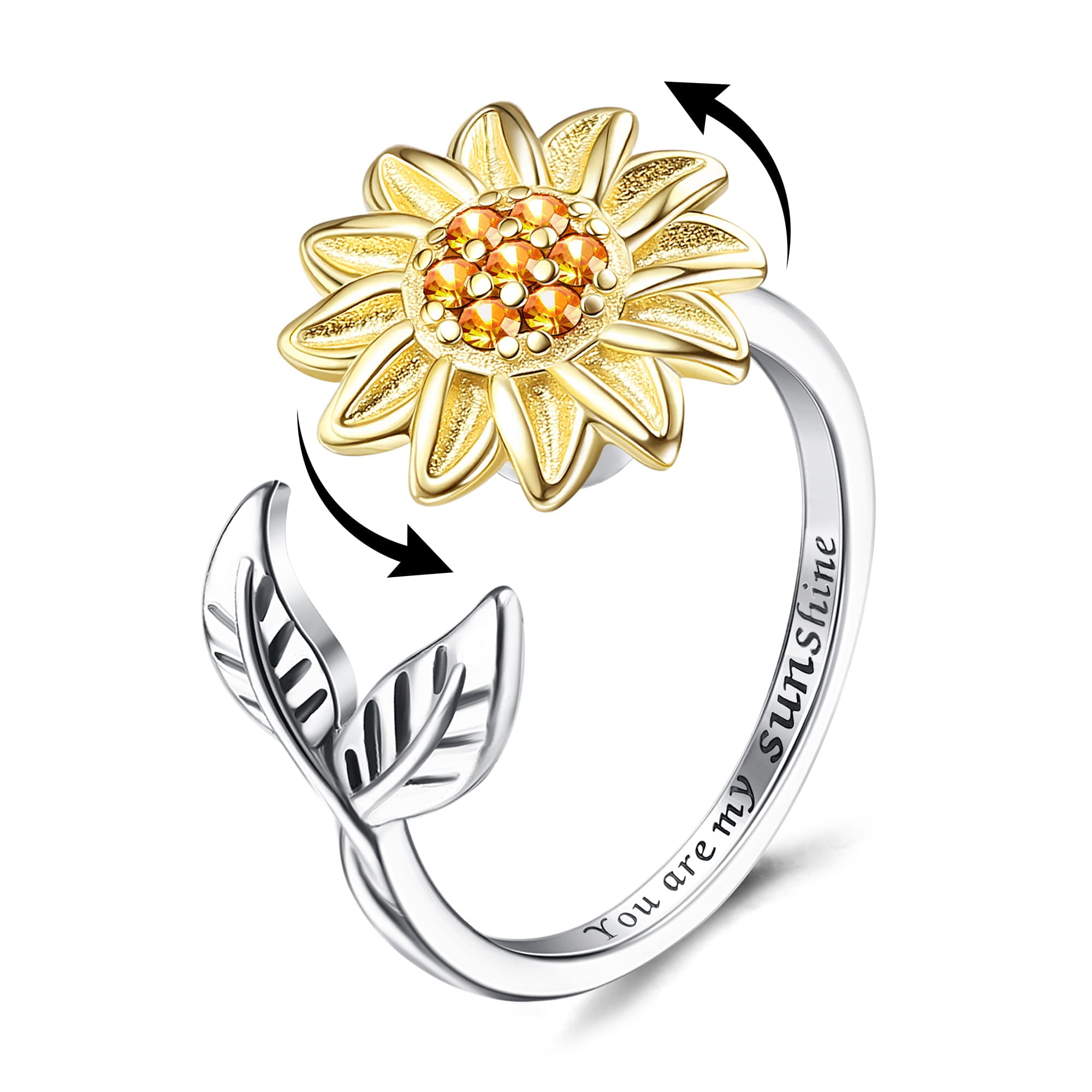 Daisy Spinner Ring, Floral Spinning Ring, Flower Ring, Worry Ring, Anxiety  Ring, Wide Ring, Meditation Ring – EffortlesslyUs