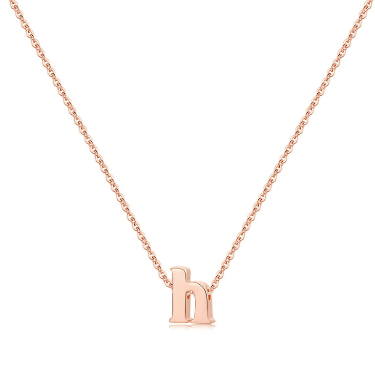 Smooth Rose Gold Plated over Sterling Silver Letter Charms - A-Z Letter  Pendant