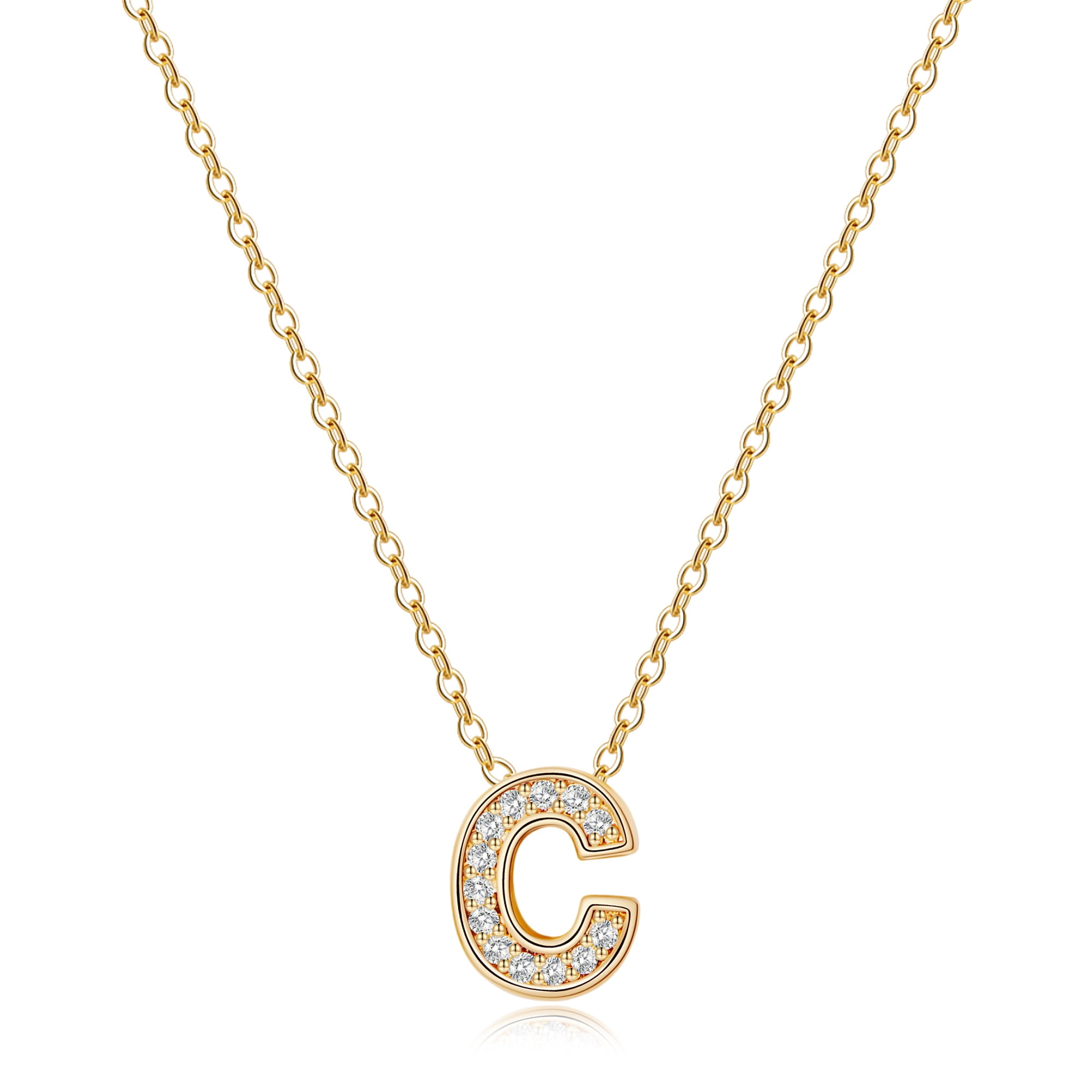 Tiny deals monogram necklace