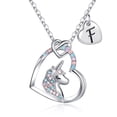 thumbnail image 1 of TINGN Unicorns Gifts for Women 14K Gold/White Gold Plated Colorful CZ Heart Pendant Unicorn Necklaces for Women Jewelry Unicorn Gifts for Women, 1 of 3