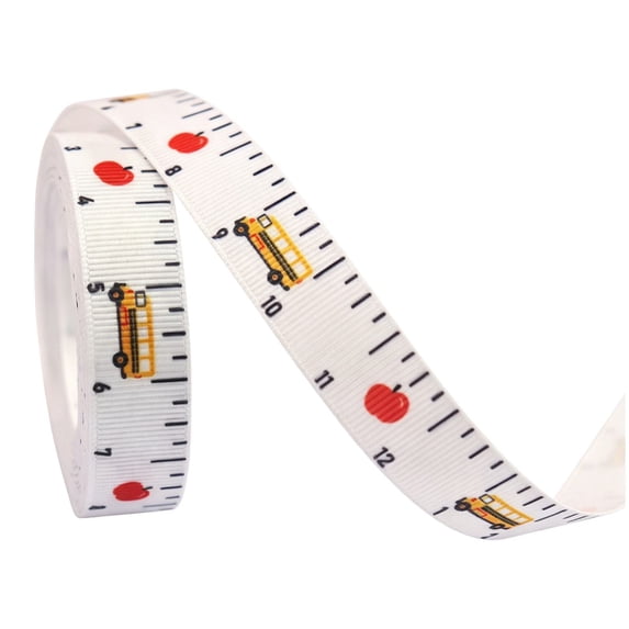 TINGXIN 1.6cm X 10Yd Ruler Ribbon Roll (1.6cm Ruler Ribbon,Measuring Tape Ribbon), Ruler Ribbon Teacher Appreciation Craft School Themed Ribbon Ruler Pattern Ribbon Roll for Back to School Classroom