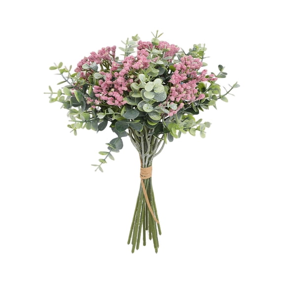 TINGXIN Artificial Eucalyptus'S Breath Bouquet Pink for Wedding - Blue Artificial Flowers Indoor Flower Arrangement