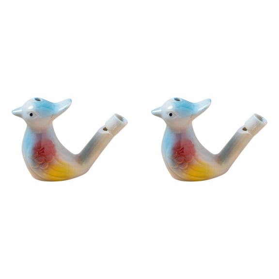 TINGXIN Ceramic Water Bird Whistle Set of 2 - Dual Ceramic Bird Whistles with Water-Activated Bird Calls, High-Quality Glazed Ceramic, Easy Operation, for Bird Watchers Music Enthusiasts