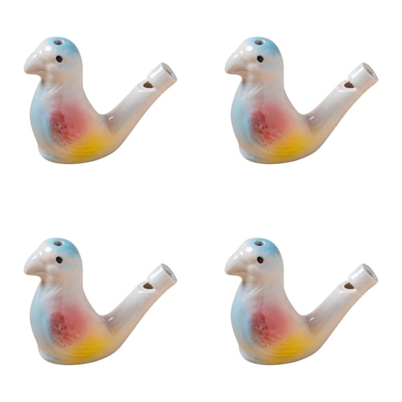 TINGXIN Ceramic Water Bird Whistle Set of 4 - 4-Piece Ceramic Bird Whistle Collection with Diverse Design Styles, Durable Construction, Simple Water-Fill Mechanism, for All Ages Bird Lovers
