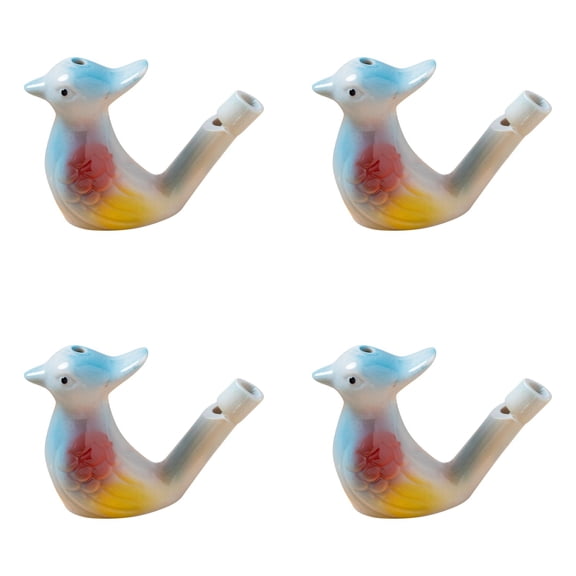 TINGXIN Ceramic Water Bird Whistle Set of 4 - Set of 4 Classic Ceramic Bird Whistles with Water-Activated Sound, Durable Glazed Ceramic, Simple Operation, for Travel Nature Exploration