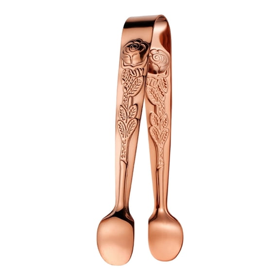 TINGXIN Copper-Red Stainless Steel Mini Tongs (Mini Tongs, Small Tongs), Rustproof Stainless Precise Grip Elegant Design Serving Tongs for Salad Serving Buffet Grilling